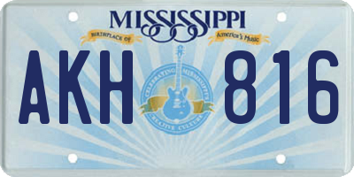 MS license plate AKH816