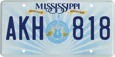 MS license plate AKH818