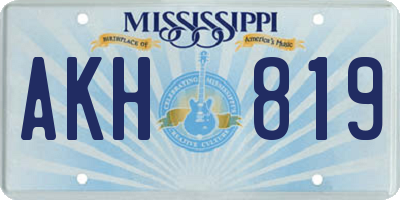 MS license plate AKH819