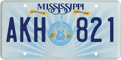 MS license plate AKH821
