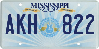 MS license plate AKH822