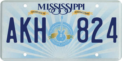 MS license plate AKH824