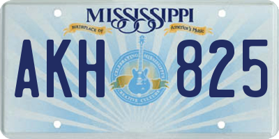 MS license plate AKH825