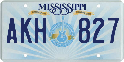 MS license plate AKH827