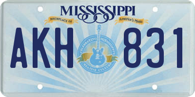 MS license plate AKH831
