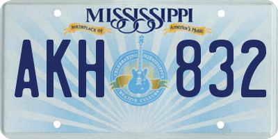 MS license plate AKH832