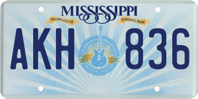 MS license plate AKH836