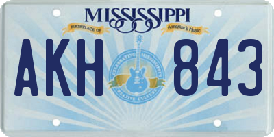 MS license plate AKH843