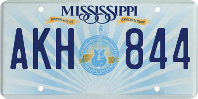 MS license plate AKH844