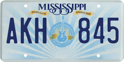 MS license plate AKH845