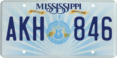 MS license plate AKH846