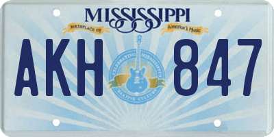MS license plate AKH847