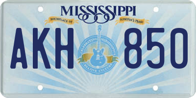 MS license plate AKH850