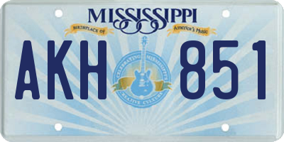 MS license plate AKH851