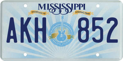 MS license plate AKH852