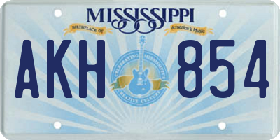 MS license plate AKH854