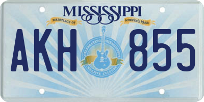 MS license plate AKH855