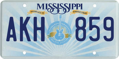 MS license plate AKH859