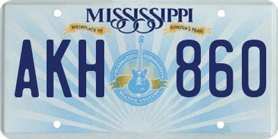 MS license plate AKH860