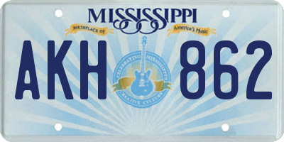 MS license plate AKH862