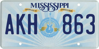MS license plate AKH863