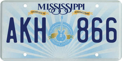 MS license plate AKH866