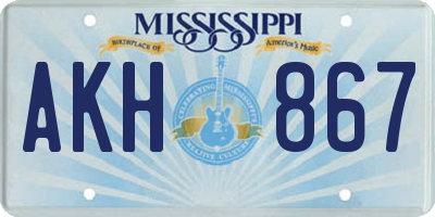 MS license plate AKH867