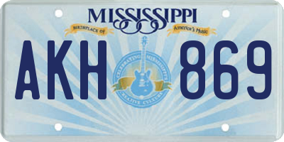 MS license plate AKH869