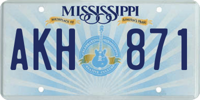 MS license plate AKH871