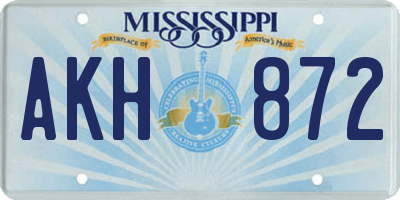 MS license plate AKH872
