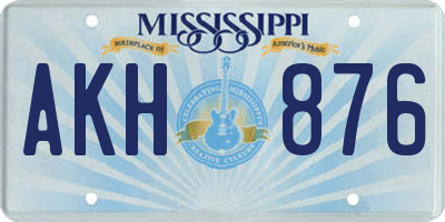 MS license plate AKH876