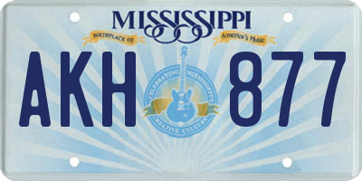 MS license plate AKH877