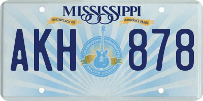 MS license plate AKH878
