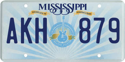 MS license plate AKH879
