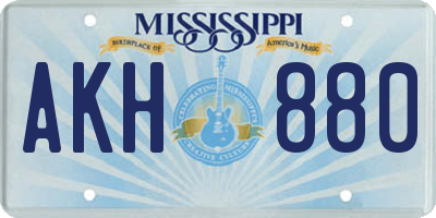 MS license plate AKH880
