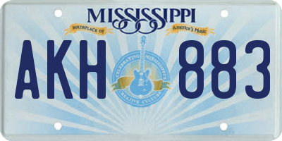 MS license plate AKH883