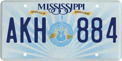 MS license plate AKH884