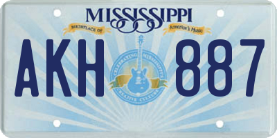 MS license plate AKH887