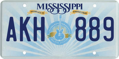 MS license plate AKH889