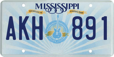 MS license plate AKH891