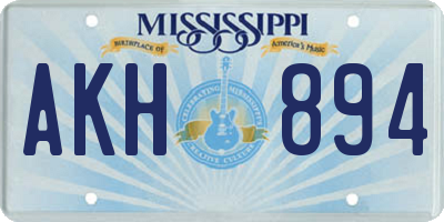 MS license plate AKH894