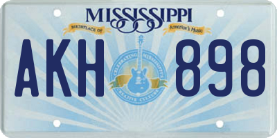 MS license plate AKH898