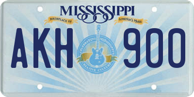 MS license plate AKH900
