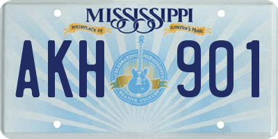 MS license plate AKH901