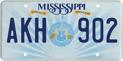 MS license plate AKH902