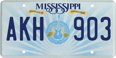 MS license plate AKH903