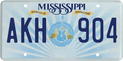 MS license plate AKH904