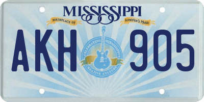 MS license plate AKH905