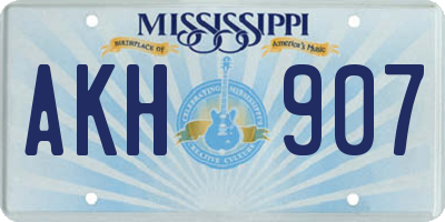 MS license plate AKH907
