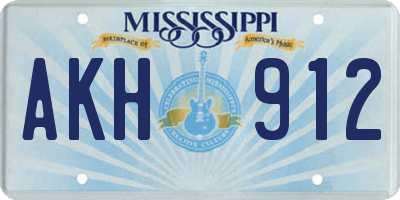 MS license plate AKH912